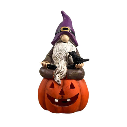 Halloween Pumpkin Gnome  Figurine
