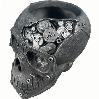 Mechanical Skull Planter /Pen Holder
