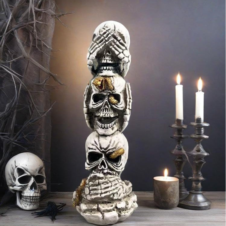 Three Wise Skulls Figurine