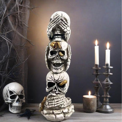 Three Wise Skulls Figurine