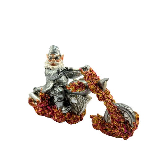 Flame Motorcycle Rider Statue