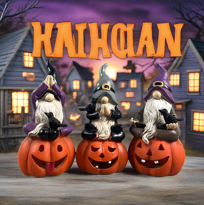 Halloween Pumpkin Gnome  Figurine