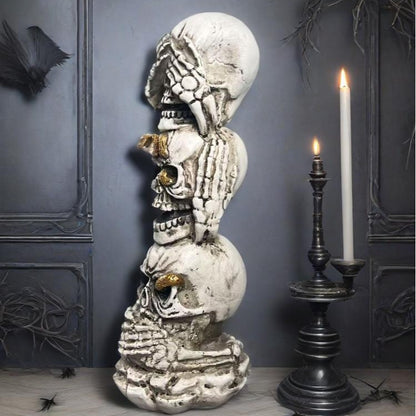 Three Wise Skulls Figurine