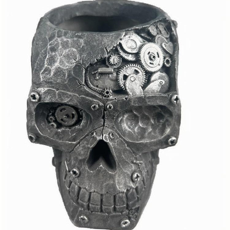 Mechanical Skull Planter /Pen Holder