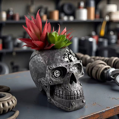 Mechanical Skull Planter /Pen Holder