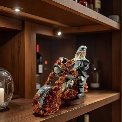 Flame Motorcycle Rider Statue